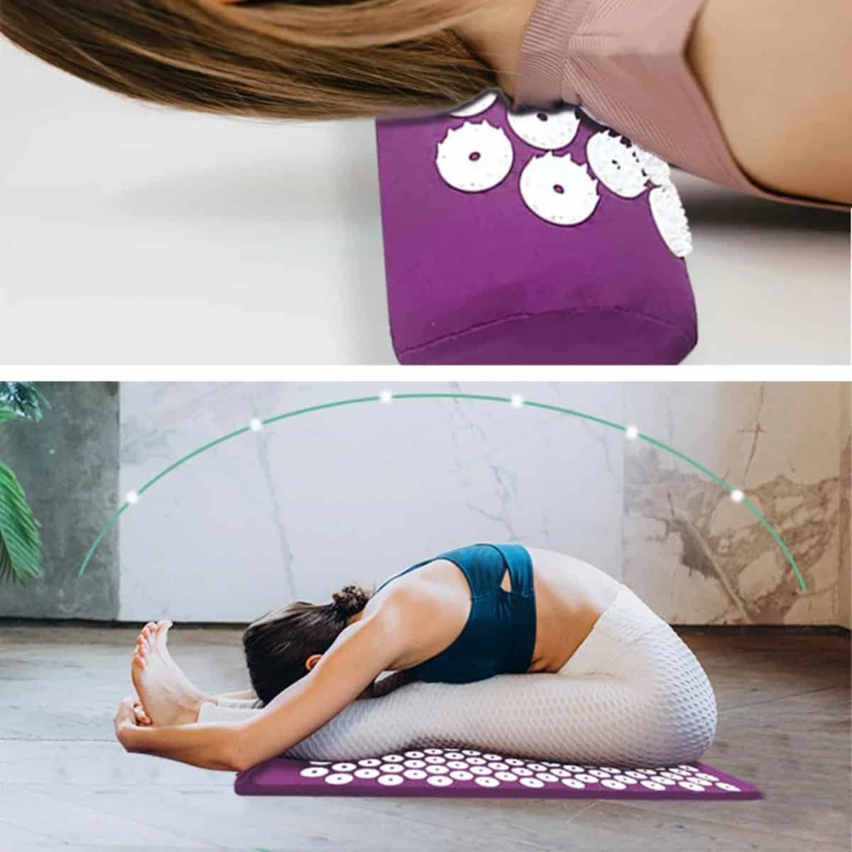 Tapis acupression de massage violet en kit Tapis acupression de massage violet en kit