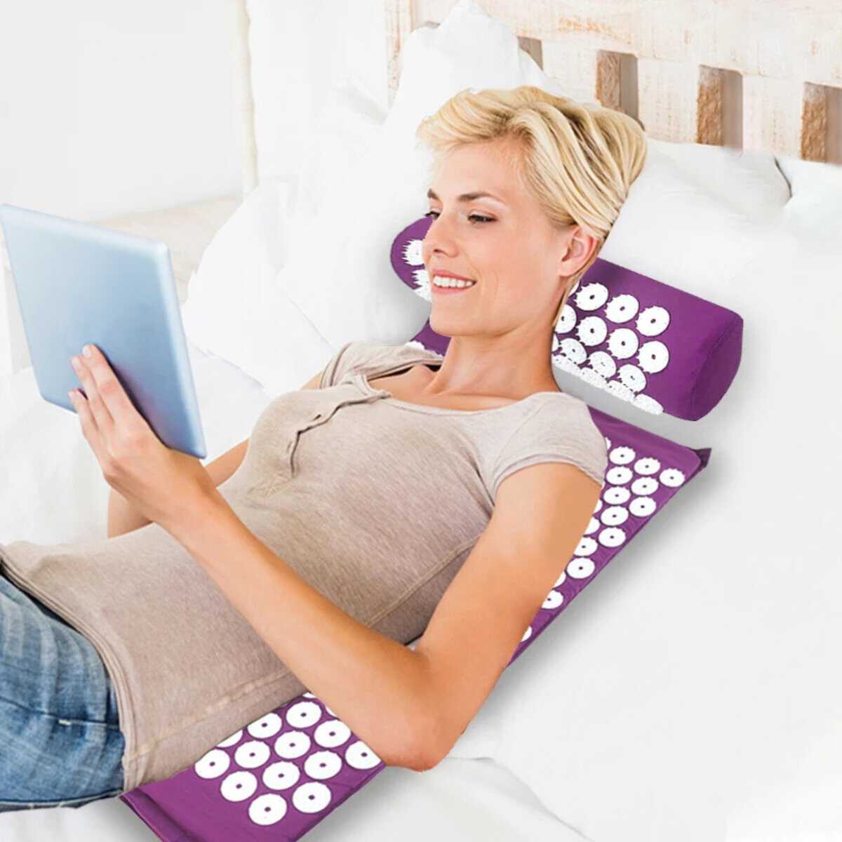 Tapis acupression de massage violet en kit Tapis acupression de massage violet en kit