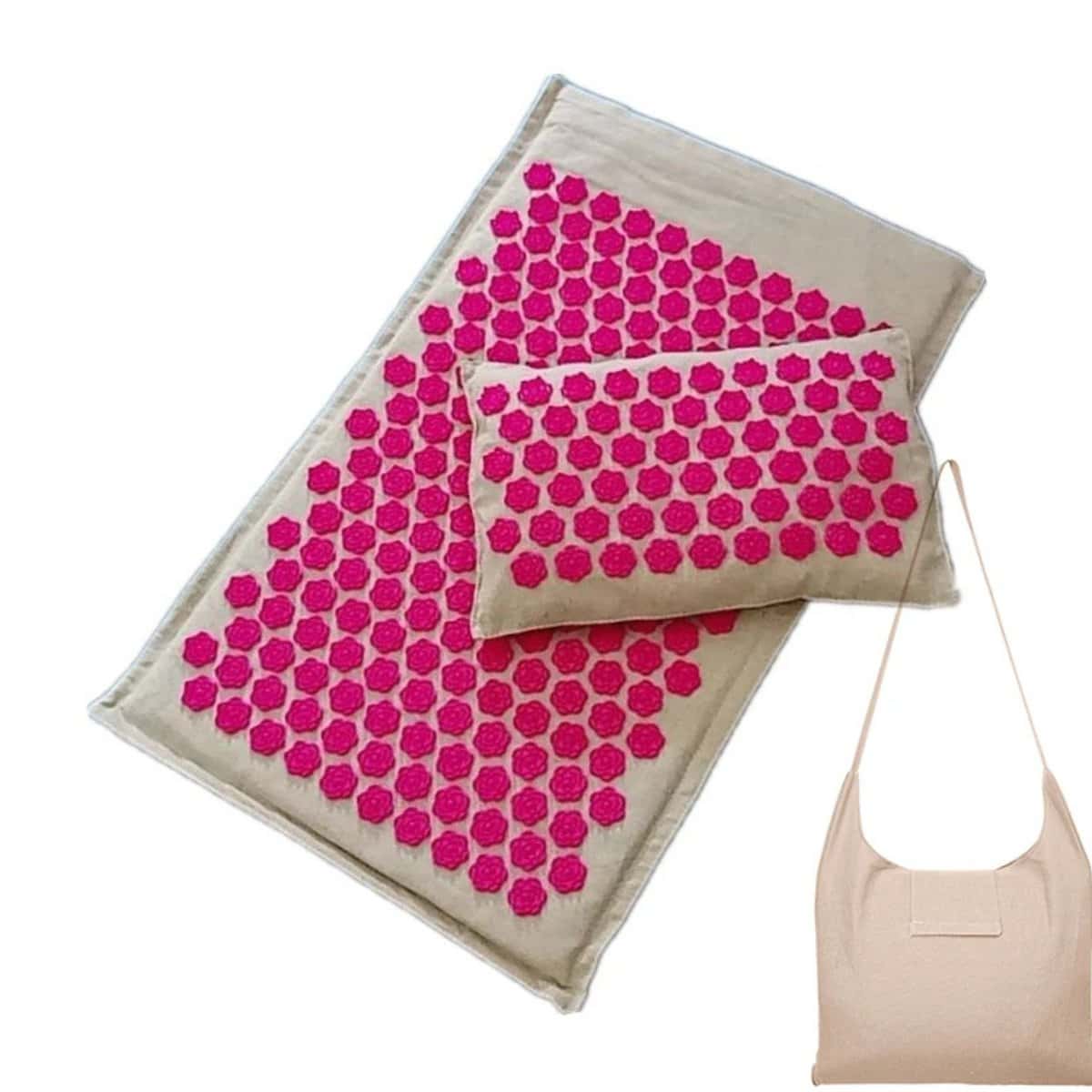 Tapis acupression kit complet haut de gamme tapis acupression en lin naturel pour relaxation et bien-être. Profitez d'une relation complète que ce soit à domicile ou au bureau.