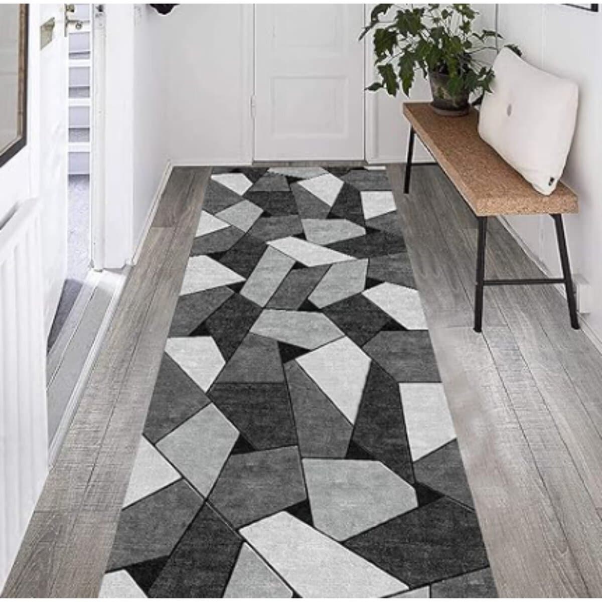 Tapis de couloir noir et blanc Tapis de couloir noir et blanc