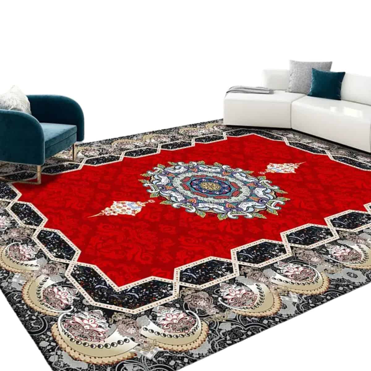 Tapis persan lavable et doux de grande taille Tapis persan lavable de grande taille, conçu pour offrir une touche de luxe et d'élégance à votre intérieur. Ce tapis se distingue par ses motifs complexes et ses détails artisanaux, créant une ambiance chaleureuse et accueillante dans n'importe quelle pièce. Sa douceur incomparable en fait un choix idéal pour le salon, la salle de séjour ou même la chambre à coucher. Fabriqué avec des matériaux de haute qualité, il garantit durabilité et confort tout en restant facile à entretenir. Parfait pour ceux qui recherchent à allier tradition et modernité dans leur décoration