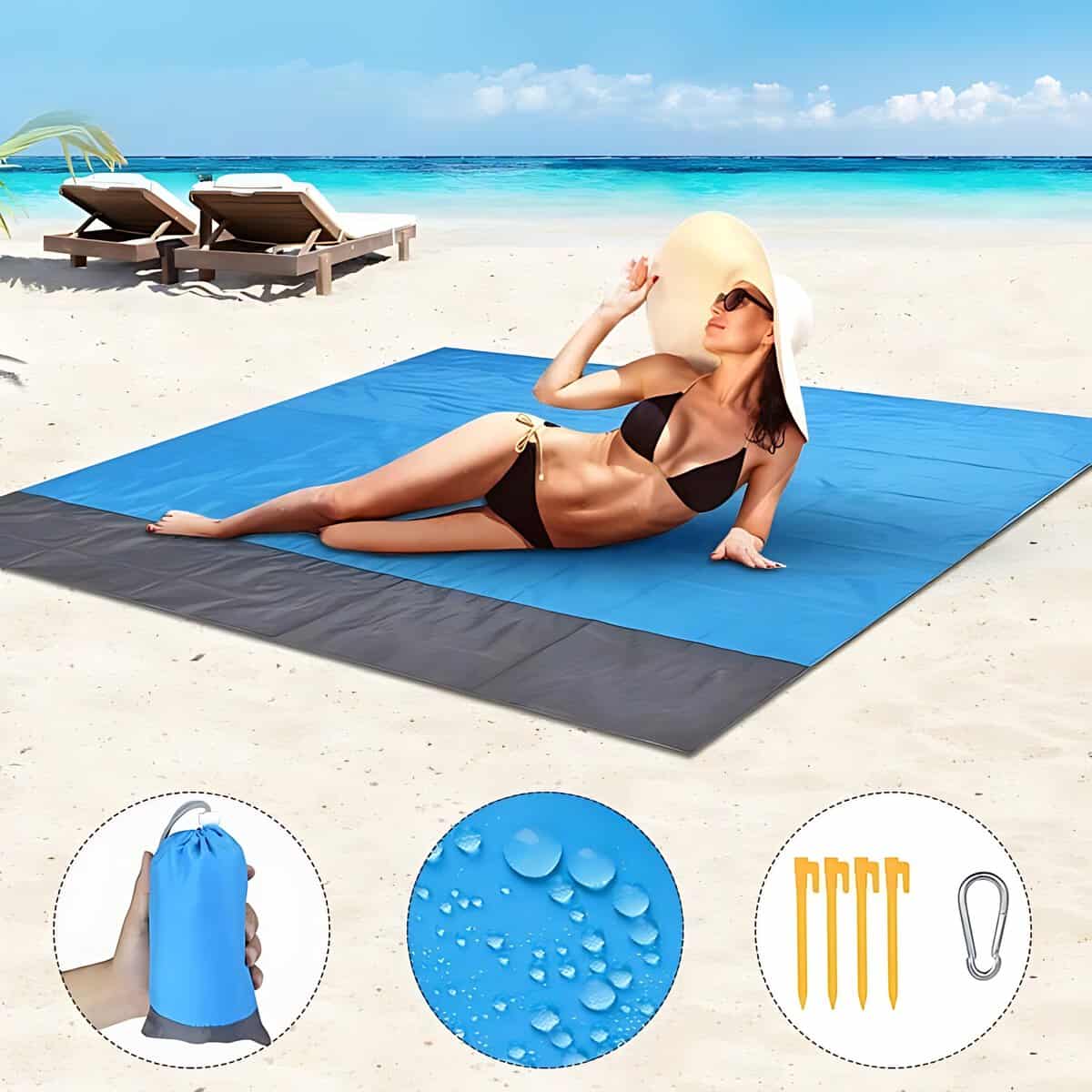 Tapis plage imperméable et anti-sable coloré Tapis plage imperméable et anti-sable coloré