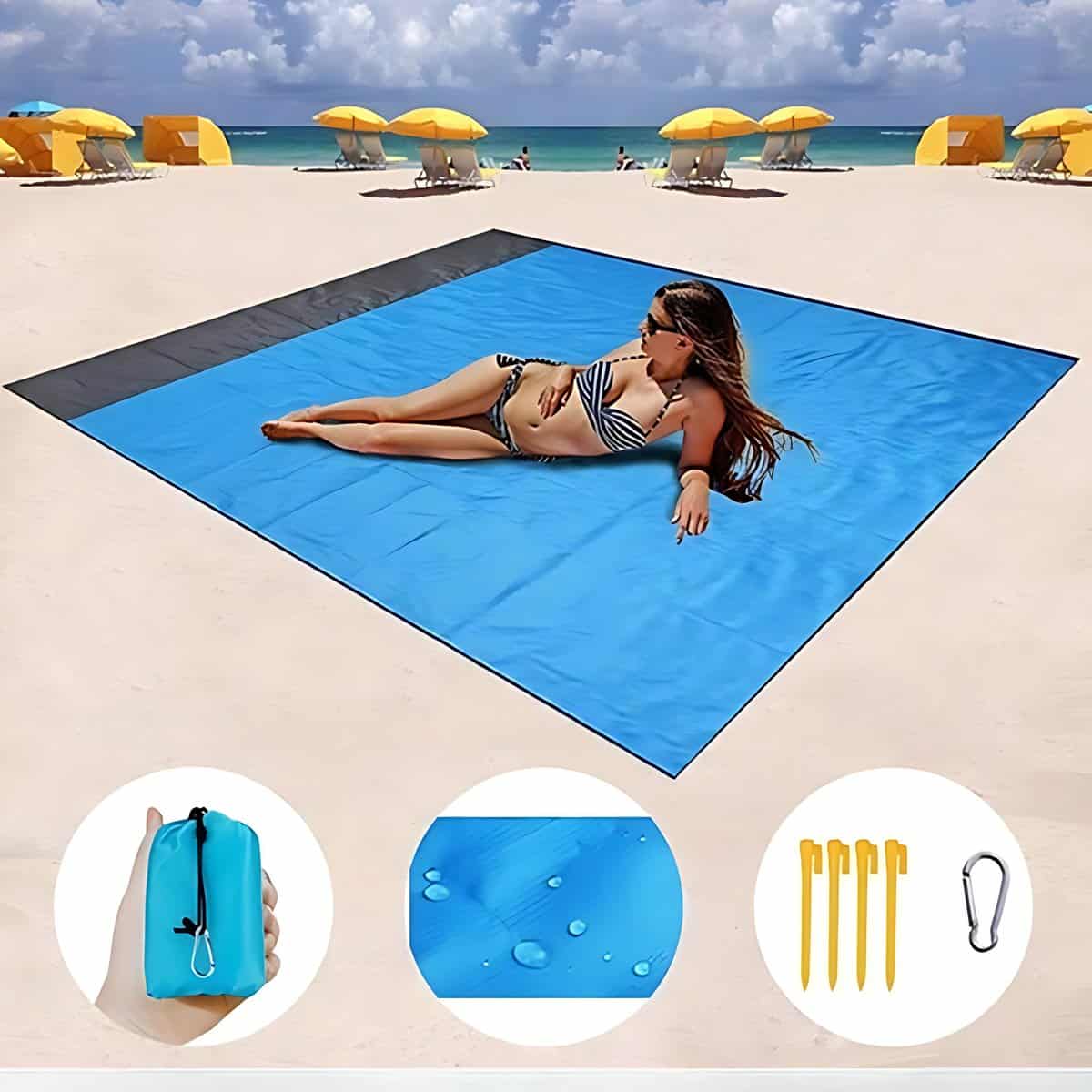 Tapis plage imperméable et anti-sable coloré Tapis plage imperméable et anti-sable coloré