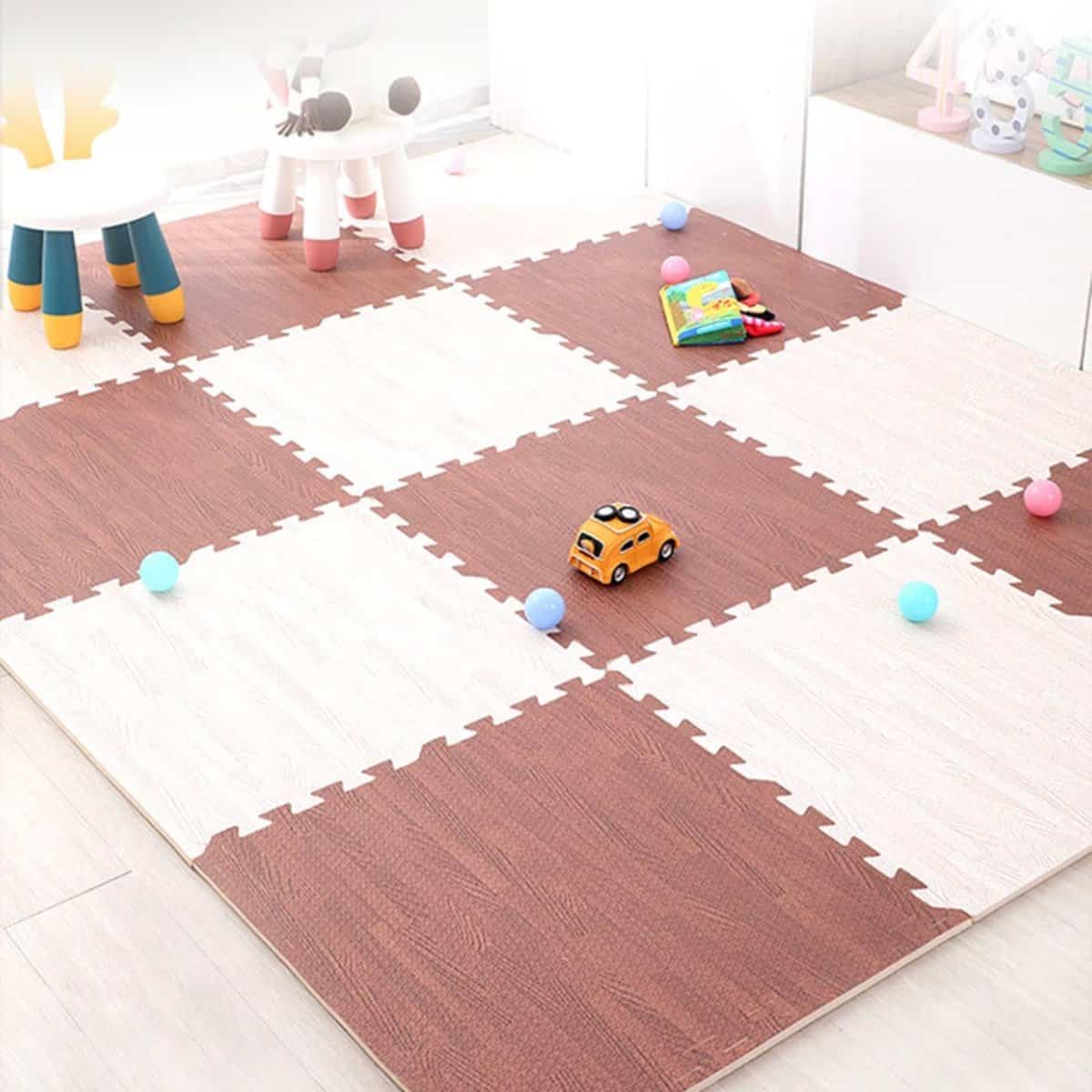 Tapis puzzle couleur bois Tapis puzzle couleur bois