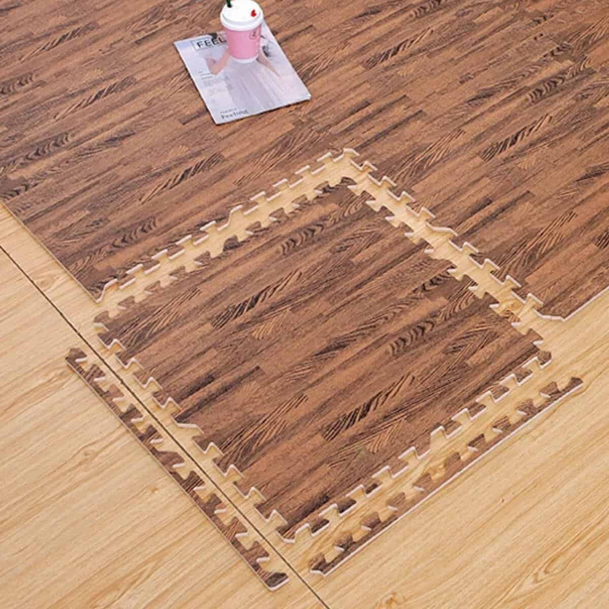 Tapis puzzle couleur bois Tapis puzzle couleur bois