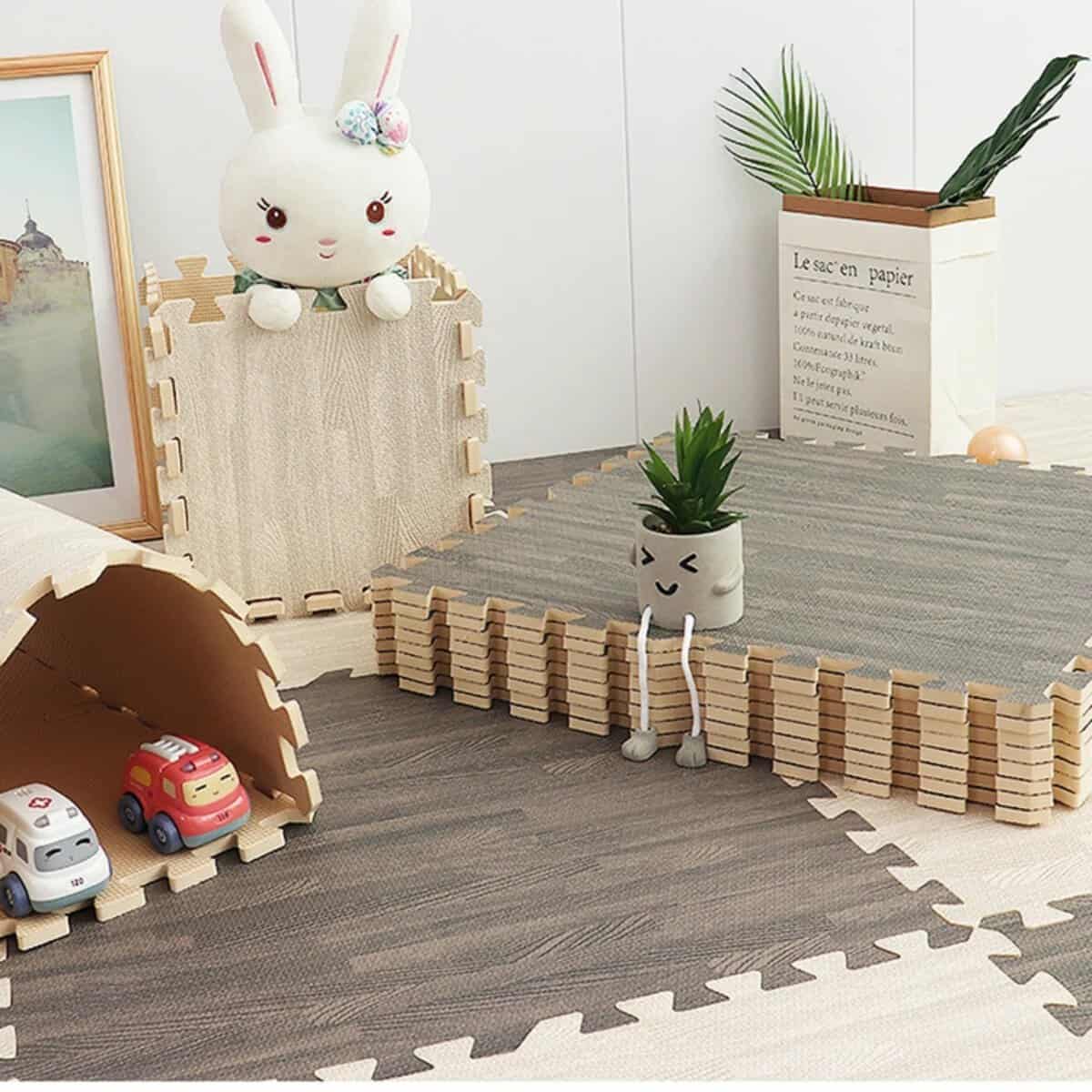 Tapis puzzle couleur bois Tapis puzzle couleur bois