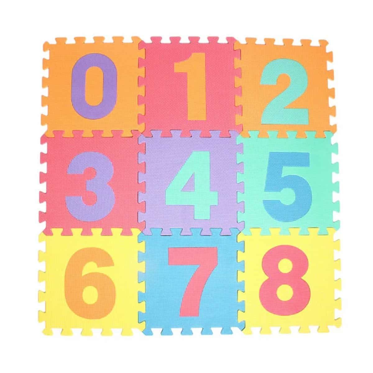 Tapis puzzle en mousse éducatif pour enfant tapis puzzle en mousse pour enfants, aux motifs éducatif avec chiffres et lettres disponible en 10 pièces.