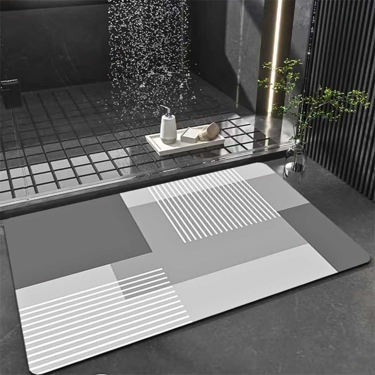 Tapis salle de bain avec motifs géométriques Tapis salle de bain avec motifs géométriques