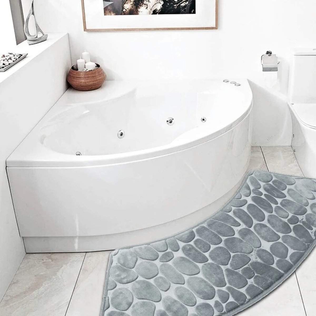 Tapis salle de bain incurvé Tapis salle de bain incurvé