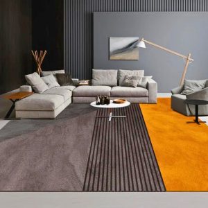 Ce tapis salon nordique incarne parfaitement l'essence du design scandinave, caractérisé par sa simplicité, sa fonctionnalité et son esthétique épurée.