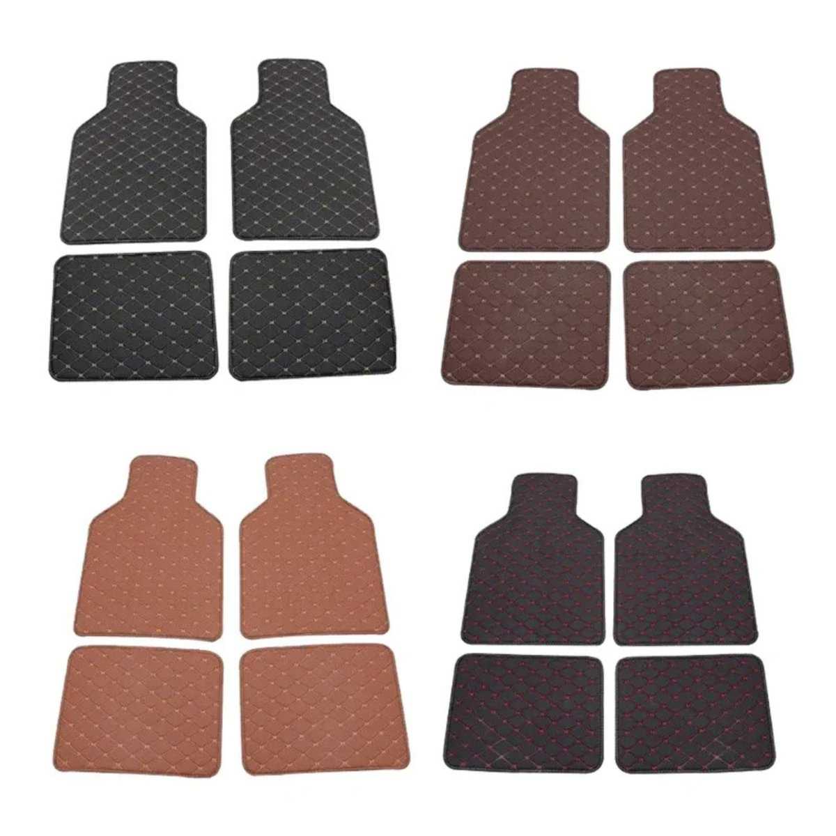 Tapis voiture universel 4 pièces avant et arrière Ce tapis voiture universel en 4 pièces, couvrant les zones avant et arrière de votre véhicule, est conçu pour offrir une protection maximale et une esthétique élégante. Fabriqué avec des matériaux résistants à l'usure, il assure une durabilité et une facilité d'entretien remarquables. Disponible en plusieurs couleurs pour s'harmoniser parfaitement avec l'intérieur de votre voiture, ce tapis présente un design à carreaux sophistiqué qui ajoute une touche de luxe à votre véhicule. Facile à installer, il offre une protection efficace contre la saleté, l'eau et l'usure quotidienne, tout en restant fermement en place grâce à sa texture antidérapante. Idéal pour ceux qui recherchent à la fois la fonctionnalité et le style, ce tapis de voiture est un choix parfait pour maintenir l'intérieur de votre véhicule propre et chic