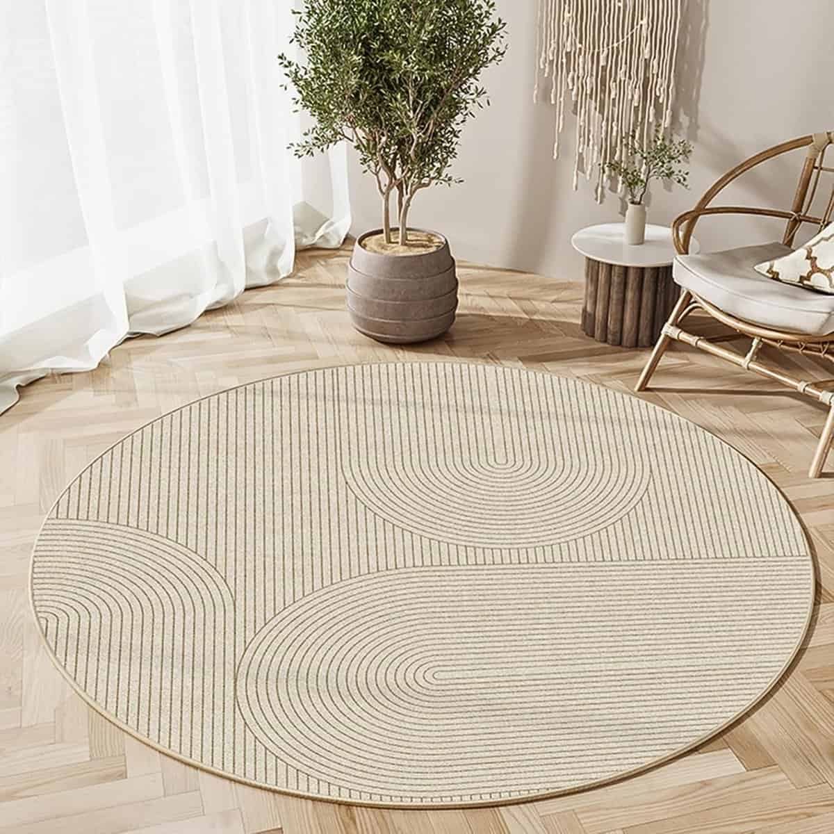 Tapis beige rond Tapis beige rond