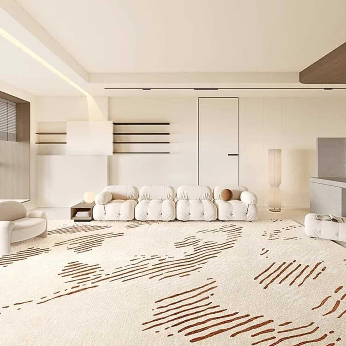 Tapis blanc crème moderne Tapis blanc crème moderne