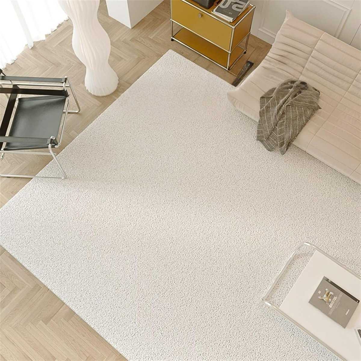 Tapis blanc pur minimaliste Tapis blanc pur minimaliste