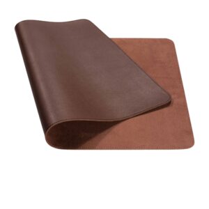 Ce tapis de bureau en cuir marron foncé allie élégance et durabilité, idéal pour transformer votre espace de travail. Fabriqué à partir de cuir de haute qualité, il offre une surface douce et résistante qui protège votre bureau des rayures et des éclaboussures.