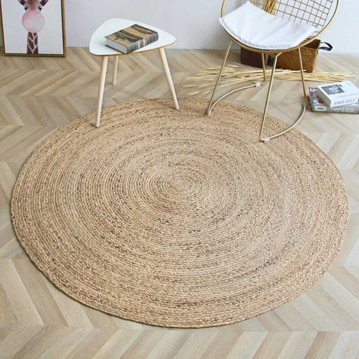 Tapis rond en rotin Tapis rond en rotin