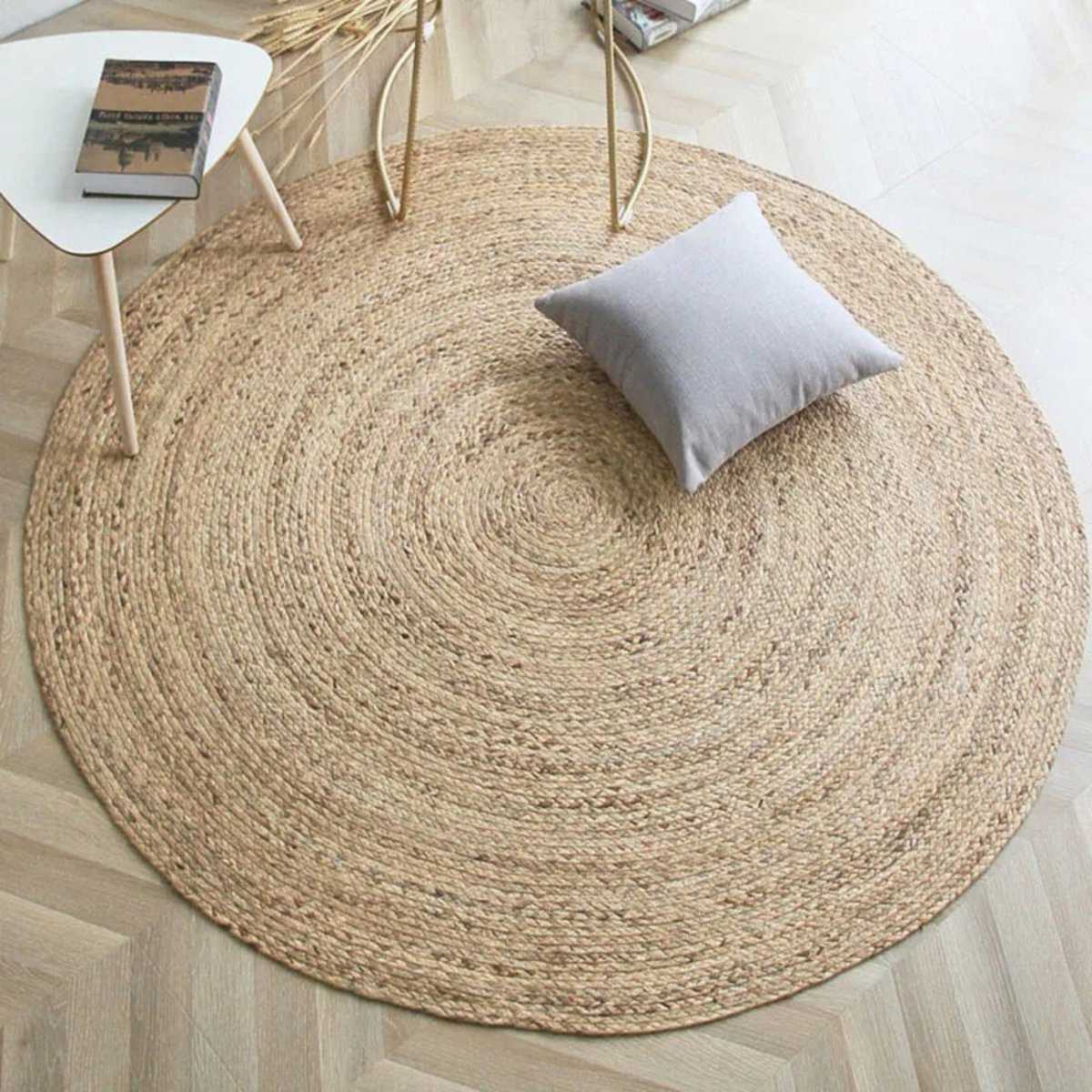 Tapis rond en rotin Tapis rond en rotin
