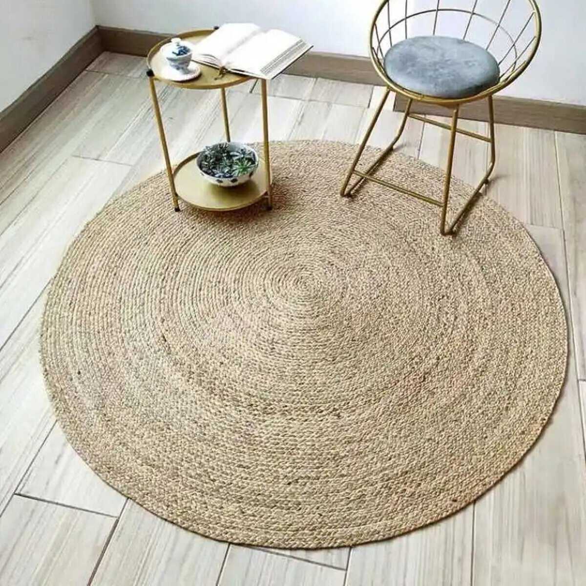 Tapis rond en rotin Tapis rond en rotin