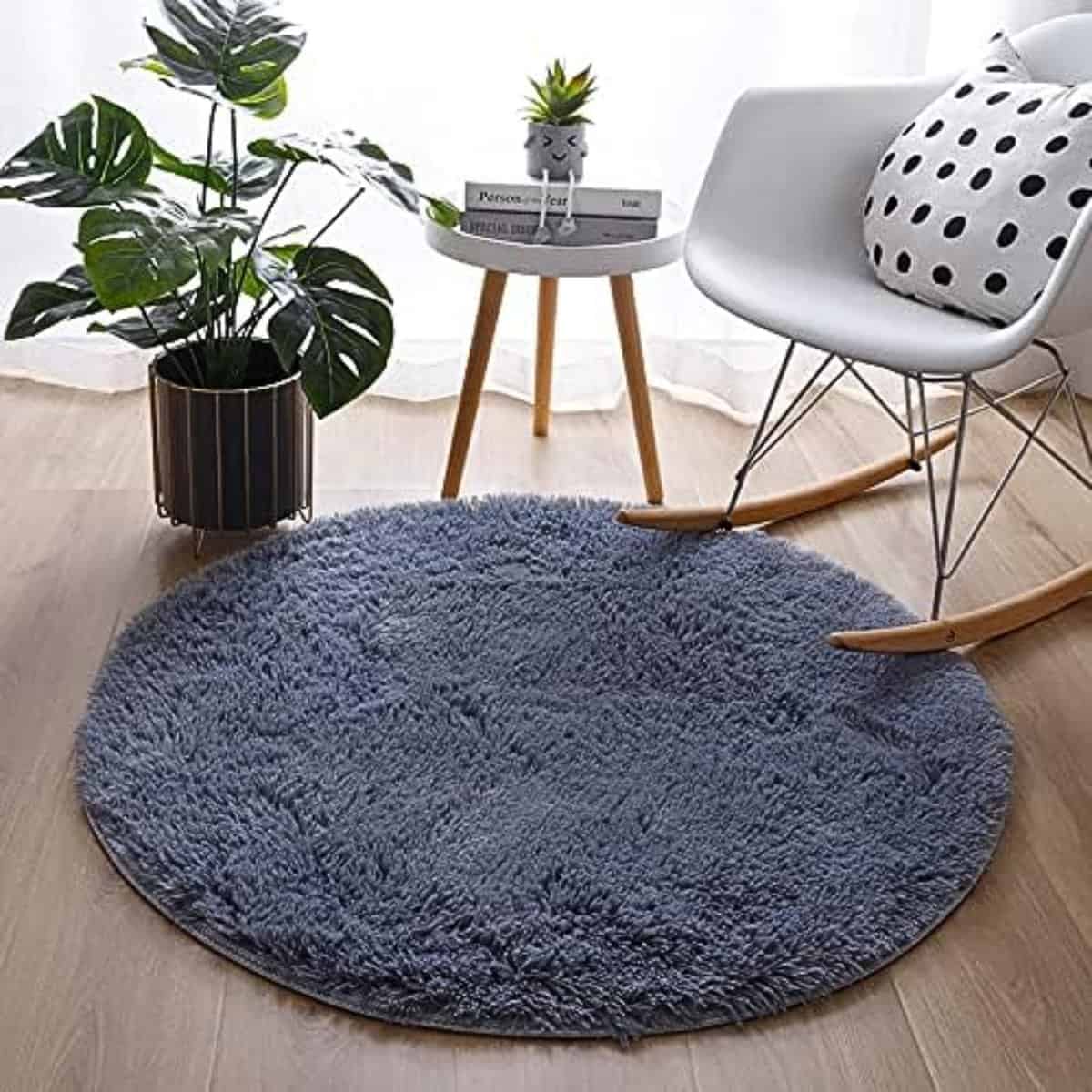 Tapis rond moelleux en peluche Tapis rond moelleux en peluche