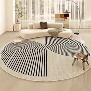Notre tapis rond style minimaliste, l'élément parfait pour ajouter une touche de modernité et de simplicité à votre espace extérieur.