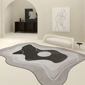 tapis scandinave. Son design ondulé et ses nuances de couleurs apportent une ambiance contemporaine et apaisante à n'importe quelle pièce. Idéal pour les salons, chambres et espaces de détente, ce tapis offre une surface confortable et accueillante. Fabriqué avec des matériaux de haute qualité, il garantit une durabilité exceptionnelle tout en restant doux et agréable au toucher.