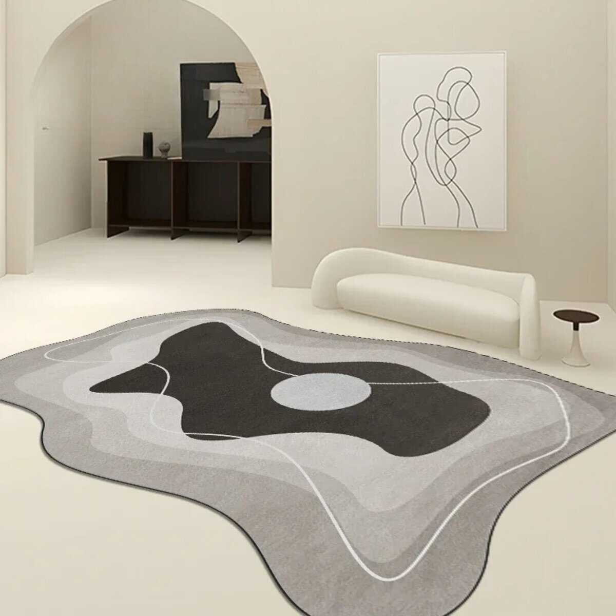Tapis scandinave créatif et doux tapis scandinave. Son design ondulé et ses nuances de couleurs apportent une ambiance contemporaine et apaisante à n'importe quelle pièce. Idéal pour les salons, chambres et espaces de détente, ce tapis offre une surface confortable et accueillante. Fabriqué avec des matériaux de haute qualité, il garantit une durabilité exceptionnelle tout en restant doux et agréable au toucher.