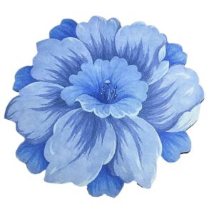 Tapis de fleurs antidérapant et imperméable en forme de grande fleur détaillée de couleurs vifs. Les pétales sont disposés en plusieurs couches pour un effet visuel volumineux et dynamique.L'ensemble crée une impression de douceur visuelle, ce qui rend ce tapis non seulement un élément décoratif mais aussi une pièce d'art pour n'importe quel espace.