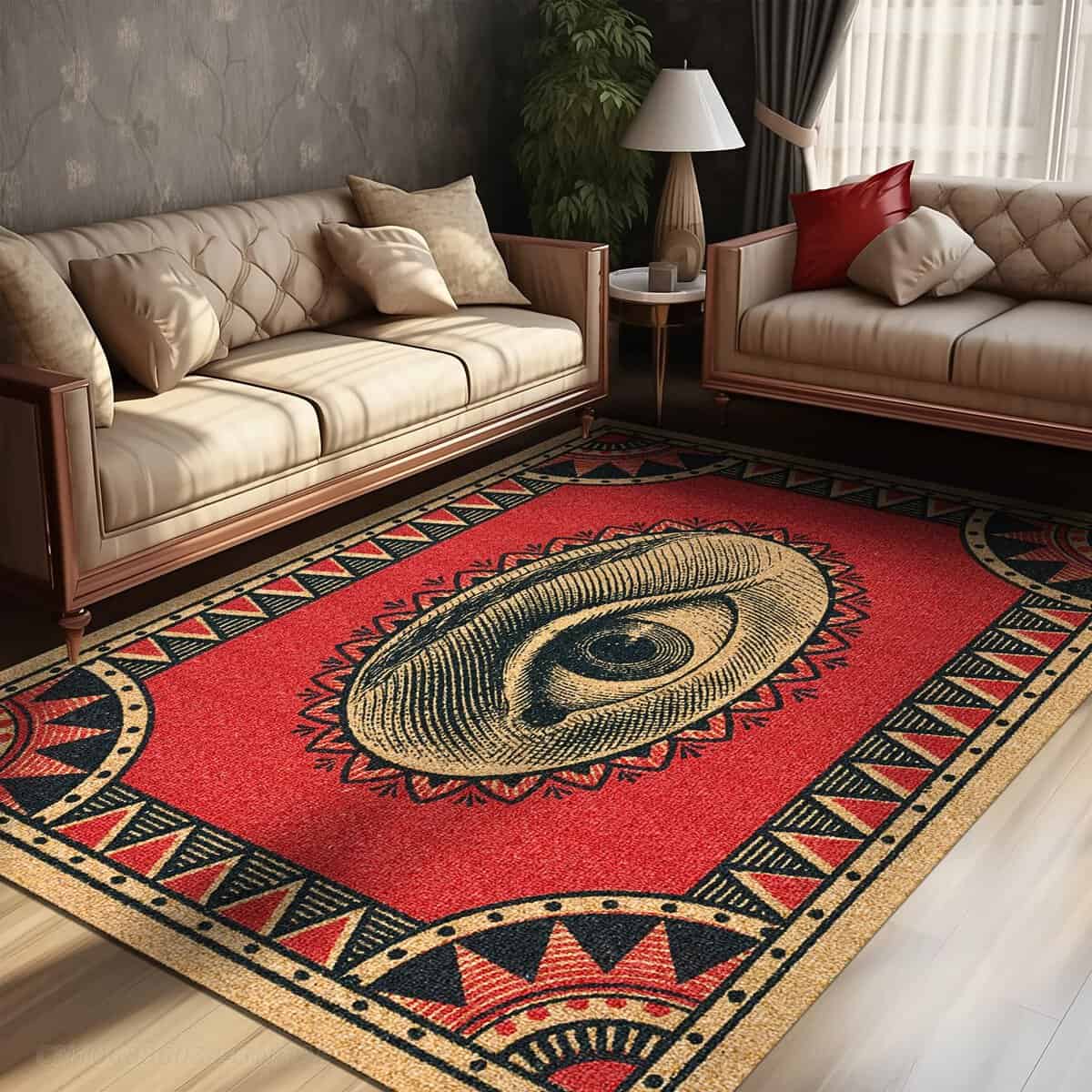 Tapis rouge créatif motif oeil Tapis rouge créatif motif oeil
