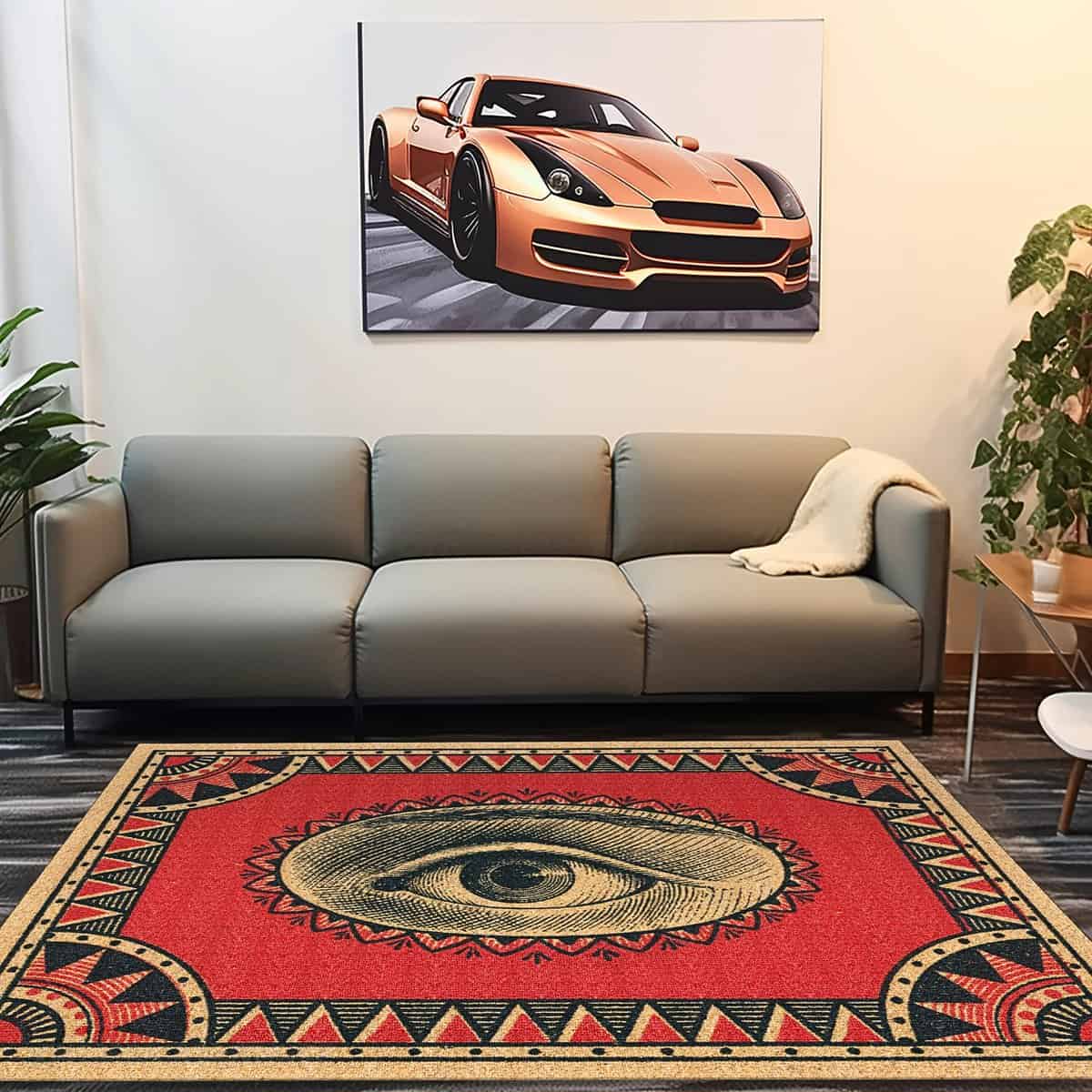Tapis rouge créatif motif oeil Tapis rouge créatif motif oeil
