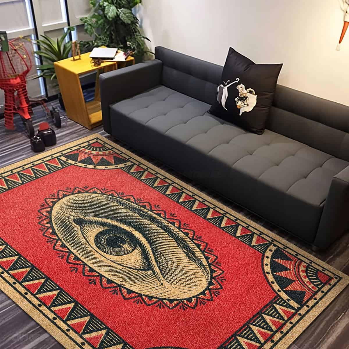 Tapis rouge créatif motif oeil Tapis rouge créatif motif oeil