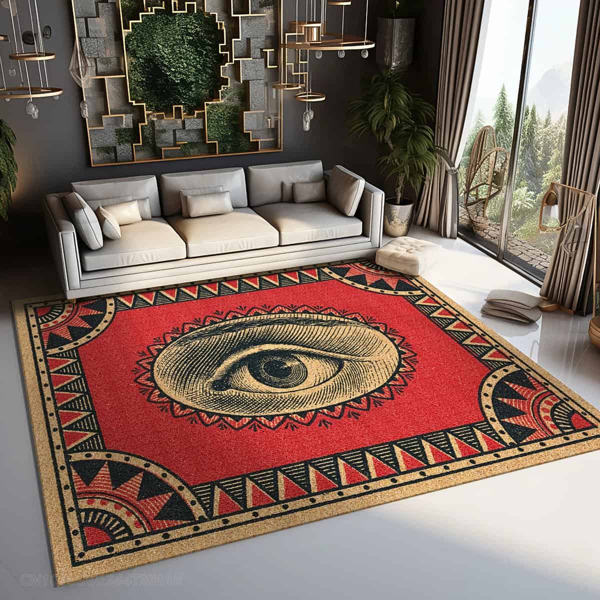 Tapis rouge créatif motif oeil Tapis rouge créatif motif oeil