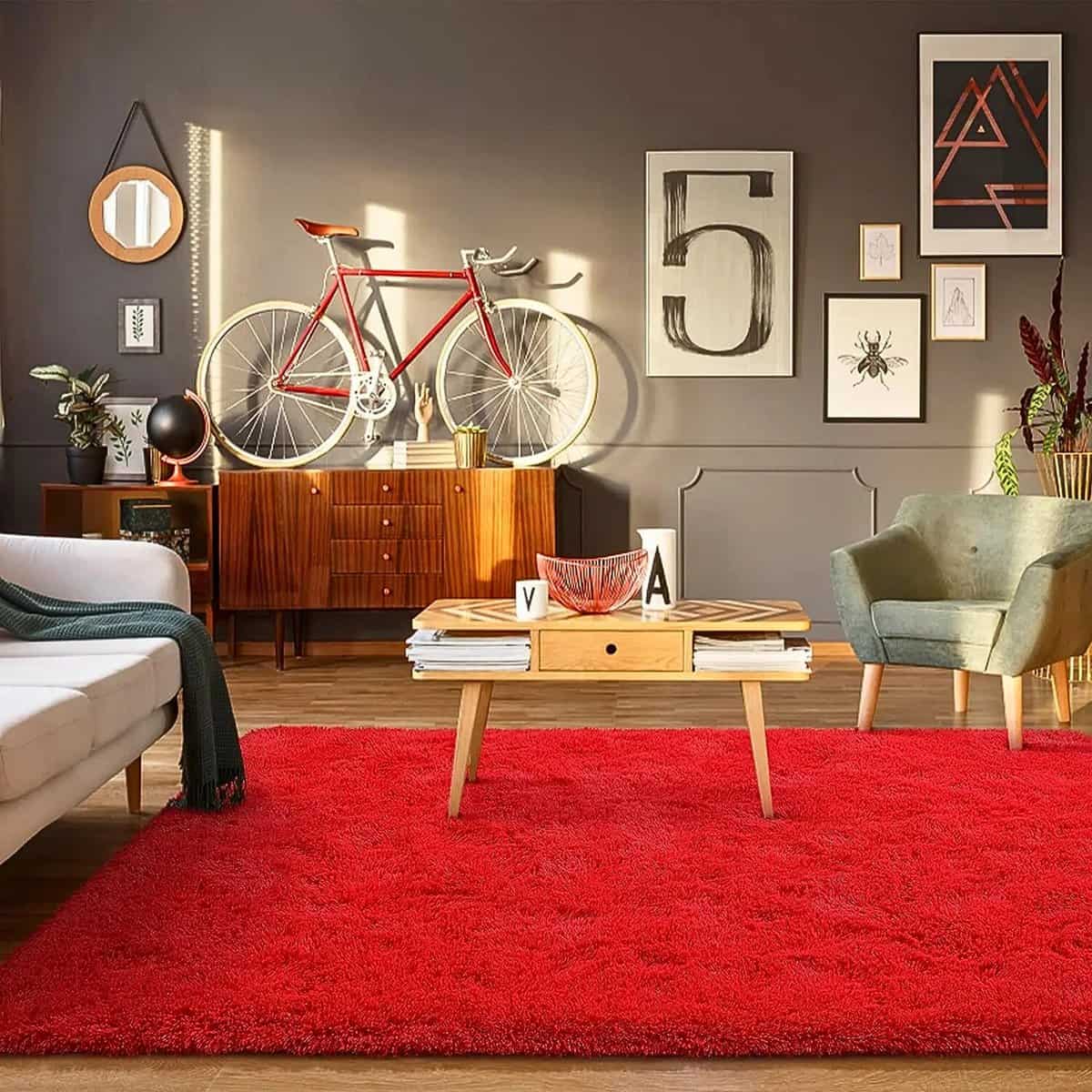 Tapis rouge épais et doux Tapis rouge épais et doux
