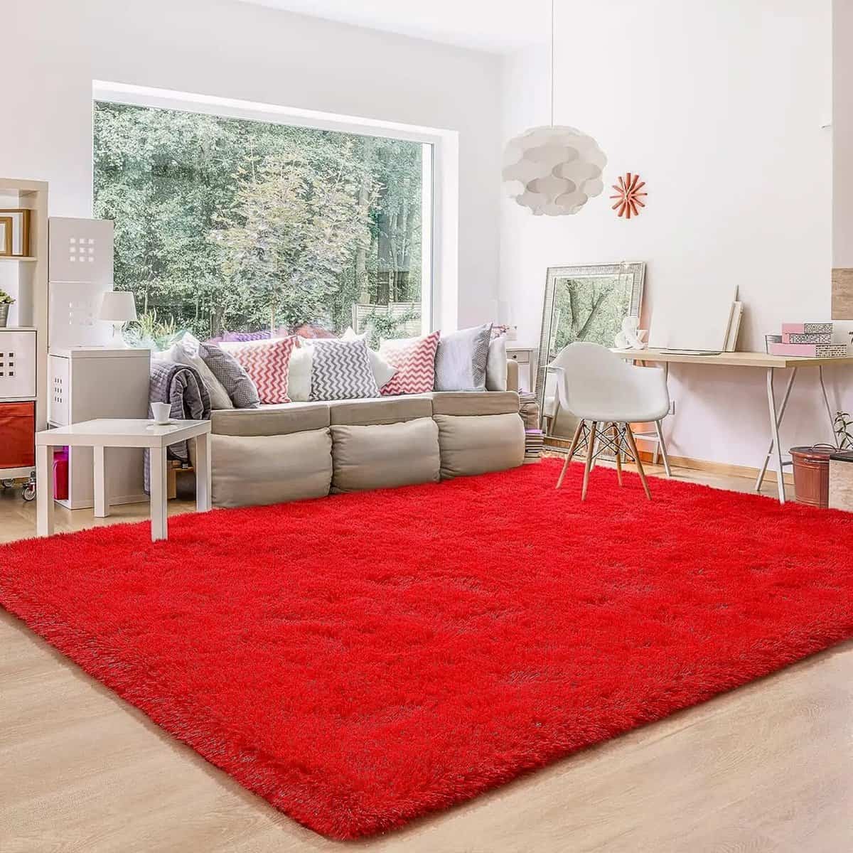 Tapis rouge épais et doux Tapis rouge épais et doux