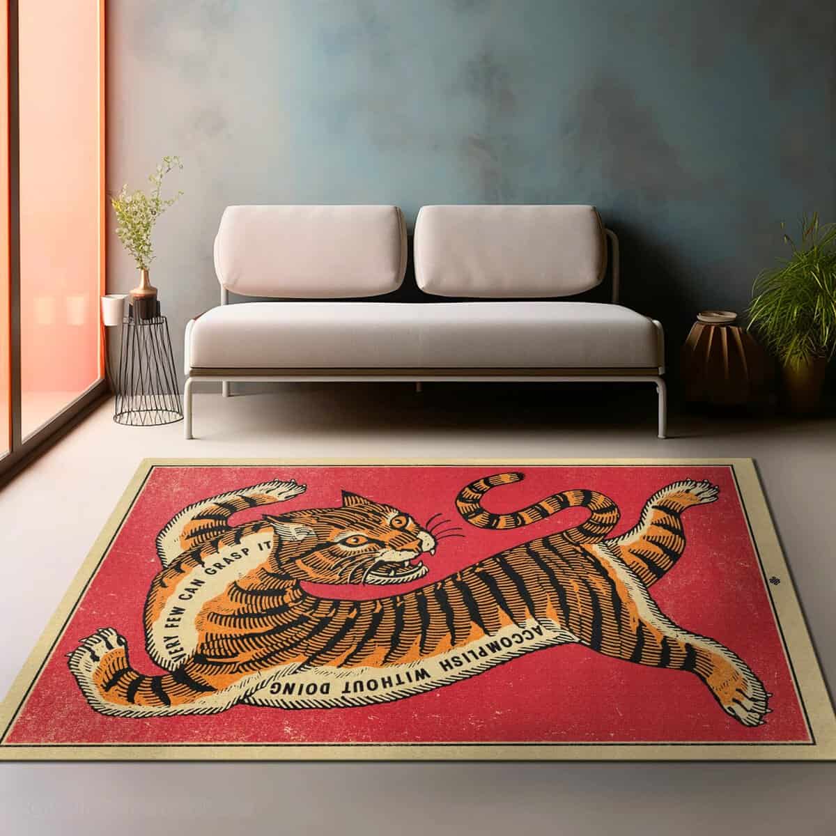 Tapis rouge original motif tigre Tapis rouge original motif tigre